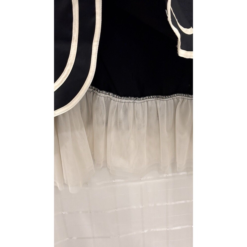 WD.NY Strapless Silk Dress Size 10 Black White Cocktail Fit & Flare - Picture 10 of 11